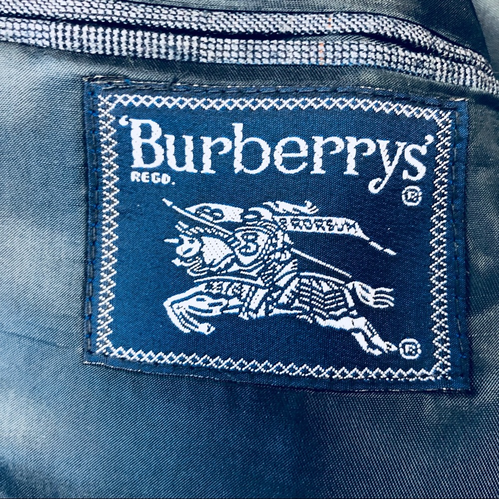 BURBERRY VINTAGE MENS BLUE GRAY BLAZER